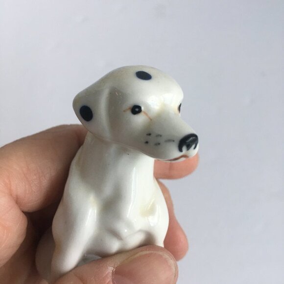 Vintage Dog Figurine Statue - Bone China Dalmatian, Black and White - Picture 6 of 8